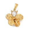 304 Stainless Steel Rhinestone Pendants STAS-K291-06G-02-1
