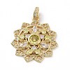 Brass Micro Pave Cubic Zirconia Pendants KK-E068-VF007-1