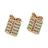 Christmas Rack Plating Brass Cubic Zirconia Stud Earrings EJEW-K245-55A-G-4