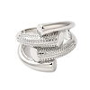 Brass Bypass Open Cuff Rings for Women RJEW-A046-13P-2