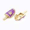 Brass Micro Pave Clear Cubic Zirconia Pendants ZIRC-S067-023M-NR-3