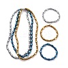 Synthetic Hematite & Brass Column Beaded Necklace Bracelet with Magnetic Clasps SJEW-G079-01-1