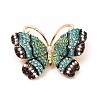 Rhinestone Butterfly Lapel Pin with ABS Pearl Beaded JEWB-I019-25KCG-2