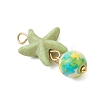 8Pcs 8 Colors Dyed Synthetic Turquoise Starfish Round Pendants PALLOY-JF04128-02-4