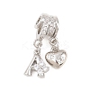 Alphabet Brass Micro Pave Clear Cubic Zirconia Pendants KK-Z151-20P-2