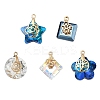 5Pcs 5 Styles Electroplate Glass Charms FIND-YW0005-47-1