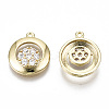 Brass Micro Pave Clear Cubic Zirconia Pendants KK-S310-58-2