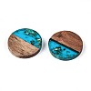 Resin & Walnut Wood Pendants RESI-T057-39E-2