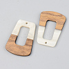 Opaque Resin & Walnut Wood Pendants RESI-S389-034A-C04-2