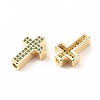 Rack Plating Brass Cubic Zirconia Beads KK-B051-06G-03-2