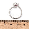 Brass Micro Pave Cubic Zirconia Cuff Open Rings for Women RJEW-L343-01P-04-5
