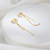 Elegant Stainless Steel Flat Round Tassel Stud Earrings BX2341-2-2