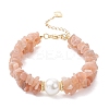 Natural Sunstone Chip Beaded Bracelets for Women BJEW-JB12306-03-2