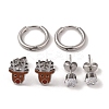 3 Pairs 3 Styles Christmas 304 Stainless Steel Hoop & Studs Earrings Set for Women EJEW-K279-12F-P-2