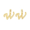 Rack Plating Eco-Friendly Brass Letter Pendants KK-K265-02G-W-1
