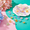 240Pcs 6 Colors Transparent UV Plating Acrylic Bead Caps OACR-TA0002-95-5