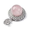Natural Rose Quartz Pendants G-K339-04P-05-2