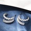 Twist Brass Micro Pave Cubic Zirconia Stud Earrings EJEW-M082-16P-02-1