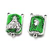 Antique Silver Plated Alloy Enamel Links LS-ENAM-H325-01AS-2