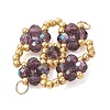 Electroplate Glass Beaded Flower Connector Charms PALLOY-MZ01297-01-2