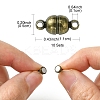 10Pcs Round Brass Magnetic Clasps with Loops KK-FS0001-34AB-4