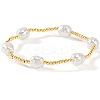 Elegant Imitation Pearl & Brass Beads Stretch Bracelets for Women YV1811-2-1