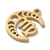 Real 18K Gold Plated 304 Stainless Steel Pendants STAS-R003-02G-04-2