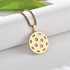 201 Stainless Steel Pickleball Pendant Box Chain Necklaces for Women Men NJEW-H050-01A-G-3