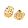 Ion Plating(IP) 304 Stainless Steel Stud Earrings for Women EJEW-P279-46G-2