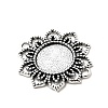 Tibetan Style Alloy Flower Cabochon Connector Bezel Settings LS-PALLOY-J494-06AS-2