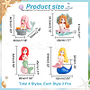 12Pcs 4 Styles Mermaid Resin Display Decorations DJEW-GA0001-45-2