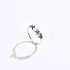 Anti-Tarnish Rhodium Plated 925 Sterling Silver Cuff Rings RJEW-BB66961-2