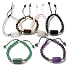 Natural Mixed Stone Column Link Bracelet BJEW-G687-01A-1