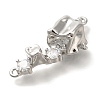 Brass Pave Clear Cubic Zirconia Connector Charms KK-K388-69P-2