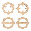 4 Sets Flower Wooden Wick Holder Kit WOOD-DR0001-03A-1