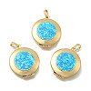 Brass Flat Round Locket Pendants KK-D431-029A-G-1