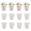 Trapezoid Paper Flower Gift Tote Bags with Plastic Visible Window ABAG-WH0045-25C-1