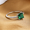 Brass Micro Pave Cubic Zirconia Finger Rings for Women FS-WG14AB5-03-3