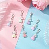 50Pcs Heart Angel Acrylic & ABS Plastic Imitation Pearl Pendants Decorations HJEW-JM03611-S-1