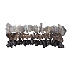 3Pcs Natural Smoky Quartz & Natural Obsidian & Natural Labradorite Chip Beaded Stretch Bracelet Sets BJEW-JB10860-1