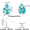 DIY 11Pairs Flower Pattern PU Leather Earring Making Kits DIY-FH0002-40-2