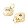 Brass Micro Pave Cubic Zirconia Charms KK-C051-07G-02-2