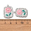 304 Stainless Steel Enamel Pendants STAS-P406-26B-P-3