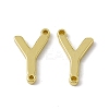 Rack Plating Brass Letter Connector Charms KK-C007-38G-Y-2