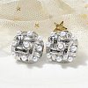 304 Stainless Steel knit Stud Earrings EJEW-B108-08P-1