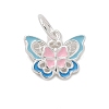 925 Sterling Silver Enamel Butterfly Charms STER-D300-28P-03-1