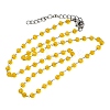 12Pcs 12 Colors 304 Stainless Steel with Glass Faceted Rondelle Bead Handmade Link Chain Birth Stone Necklaces for Women NJEW-G195-01P-5