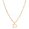 1Pc Brass Chain & 304 Stainless Steel Letter Pendant Necklaces NJEW-LP0001-35D-G-1