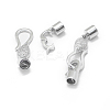 Rhodium Plated 925 Sterling Silver Fold Over Clasps STER-L055-069P-2