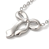 Non-Tarnish 304 Stainless Steel Cable Chain Bowknot Pendant Necklaces NJEW-Z041-03P-02-1